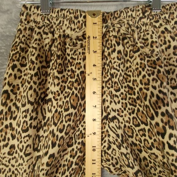 Socialite Womens Jogger Pants Brown High Rise Drawstring Leopard Print XS New - Picture 4 of 10